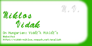 miklos vidak business card